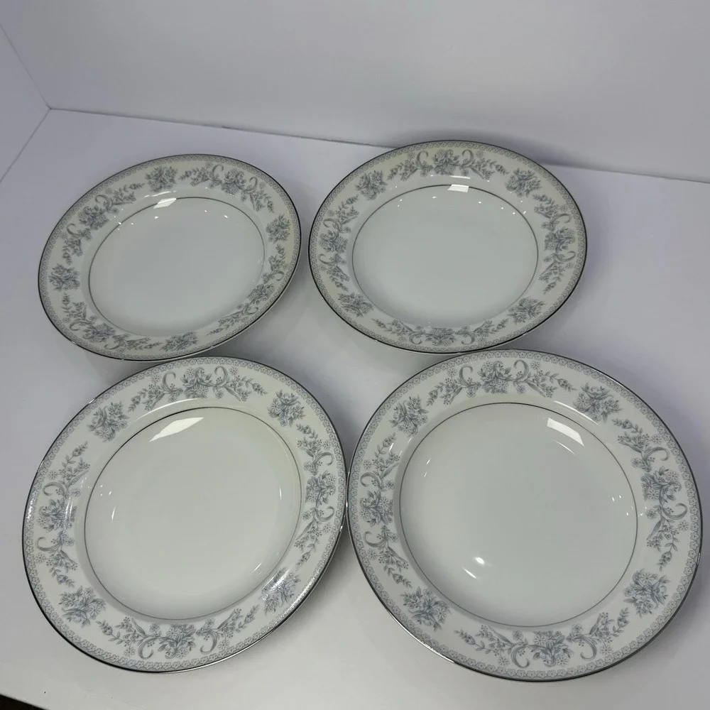 Mikasa Dresden Rose L9009 Rimmed‎ Soup Or Salad Plate Set of 4 Japan Read